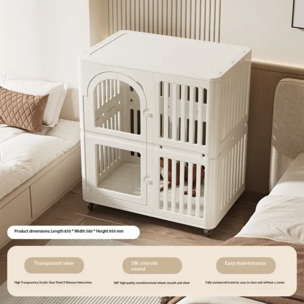 Paw Kastle Double-layer Pet Cage With 360° Wheels