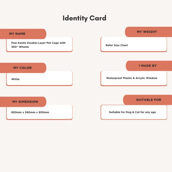 Paw Kastle Double-layer Pet Cage With 360° Wheels