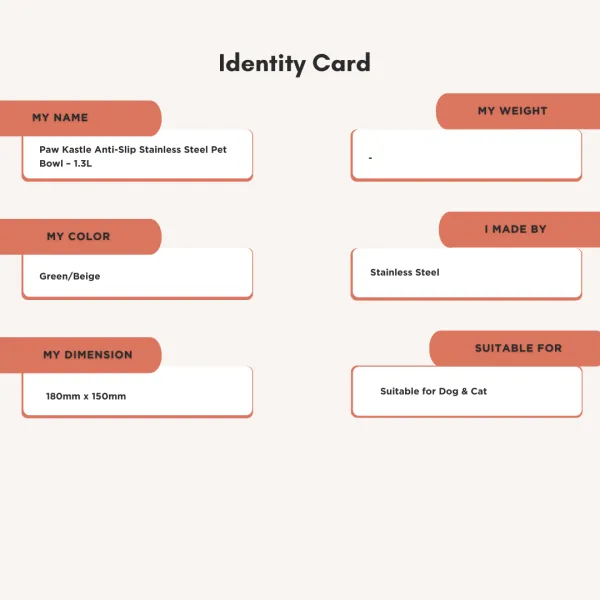 Paw Kastle Pestar Stainless Steel Pet Bowl