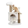 Fukumaru Velvet White Ponyz Cat Tree